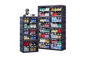 Plastic Folding Shoe Cabinet Storage Rack Multi-layer Installation-free Drawer Shoe Box High-performance Large Capacity
