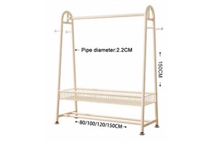 Modern Iron Coat Rack with Large Capacity Storage Space-Saving Design for Living Room Hotel & Bathroom Use