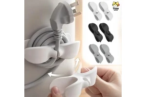 6 or 8pcs Multifunction Silicone Cable Organizer Adhesive Cord Management Clips Holder for Appliance Storage Organization