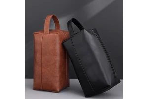 Factory Custom Men's PU Leather Hand-held Travel Organizer Large Capacity Foldable Portable for Makeup Bag Wholesale