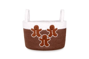 2025 New Christmas Cotton Rope Gingerbread Man Storage Basket Multi-purpose Children's Toy Gift Organizer Holiday Party Decor