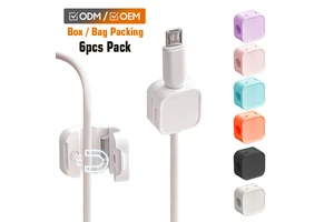 Magnetic Cable Organizer Plastic Cord Clip Holder Adhesive Wire Management Desk Cable Tidy OEM Custom Logo