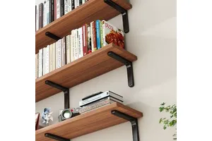 GQK GW2572907 Stainless Steel & Density Board Wall-Mounted Storage Rack Partition Wallboard Shelf with Easy Installation