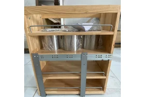 Wooden Cabinet Storage Organizer Wood Construction with Extra Durability Wood Pull Out for Kitchen