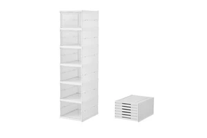 Custom Plastic Shoe Box Thickened Transparent Installation-Free Moisture-Proof Dustproof Shoe Rack Cabinet Folding Storage Box