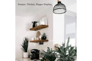Floating Bamboo Shelves for Bathroom Kitchen & Living Room-Wall Mounted Farmhouse Style Storage Racks
