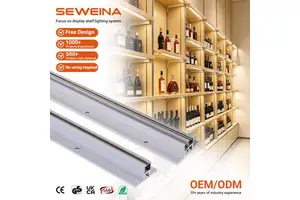 High Load Capacity Adjustable Hidden Wiring Conductive Column Light Clothing Shoe Wine Store Showcase Cabinet Display