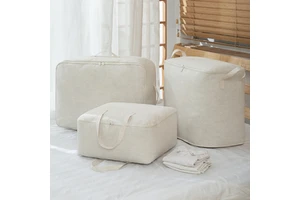 Cotton Canvas Fabric Foldable Closet Storage Bag-Durable Moisture-proof Eco-Friendly Large Capacity Clothing Organizer
