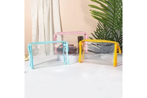 Beach Small Clear PVC Wash Cosmetic Makeup Bag Transparent Women's Makeup Plastic Pouch Bags For Makeup