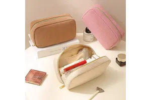 Large Capacity Cosmetic Bag Bulk Custom Logo Makeup Pouch With Zipper Large Capacity for Women Travel Toiletry Bag Organizer