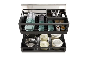 Global Top-seller Multi-Function Modern Design Pull-out China-made Kitchen Drawer Cookware Cabinet Organizers Free Spare Parts
