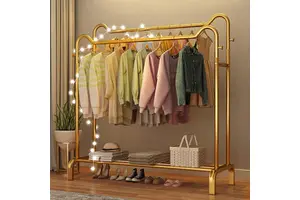 Carbon Steel Multifunctional Clothes Rack Space Saving Coat Organizer for Bedroom Balcony for Living Room Shoe Storage