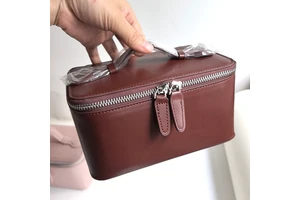Customized Vegan Leather Handle Cosmetic Case Large Capacity Storage Box Waterproof Wash Travel Beauty Organizer Case