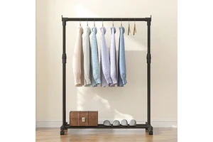 Stainless Steel Floor Coat Rack with Shelf for Clothing Store & Wardrobe Kitchen & Bathroom Use Space Saving Modern Single Tier