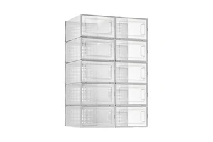 Transparent Foldable Multifunctional Shoe Storage Box for Bathroom Kitchen & Living Room