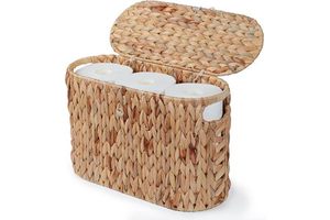 Toilet Paper Storage Water Hyacinth Toilet Paper Storage With Lid Papers Container Bathroom Basket Organizer