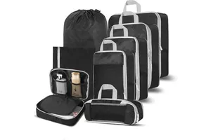 Compression Packing Cubes 8 Set Travel Packing Cubes For Carry On Suitcases Expandable/Compression Bags For Clothes