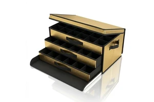 Dirt-Proof & Stain-Resistant Christmas Ball Storage Box, 3-Drawer Layered Organizer with Sturdy Carry Handles
