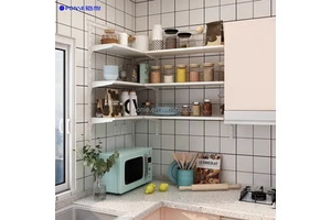 Portable Minimalist Stainless Steel Wall-Mounted Storage Rack for Kitchen Living Room Warehouse Apartment-Space-Saving Home