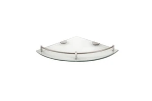 Modern Stainless Steel Glass Tripod Corner Bathroom Storage Rack Wall Mounted Eco-friendly Design 3-Year Warranty 30x30x30cm