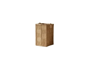Natural Rattan Woven Storage Basket with Cut-out Handles Eco-Friendly & Stylish Laundry, Shoes Organizer