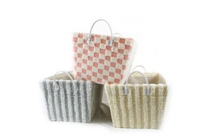 Fabric Storage Basket, Weaving Basket With Handle, Storage Box for Home Organization and Storage