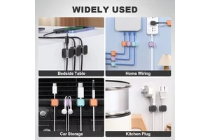 3pcs/pack Magnetic Cord Keepers Wire Cable Holder Organizer Management Cable Clip Strong Adhesive for Desk Organizer Data Cables
