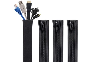 Hot-selling Black Nylon Cable Ties Soft Wire Organizer System Cable Management Conduit Wrapping Cover Bracket Wire Hiding System