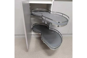 Kitchen Cabinet Organizer Pull Out Accessories MDF Metal Lazy Susan and Basket Storage for Blind Corner Cabinets