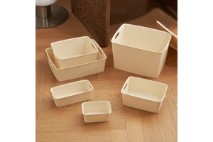 MONR Kitchen Plastic Container Multified Organizer Living Room Plastic Basket Storage Bins Large Capacity Baskets With Handle