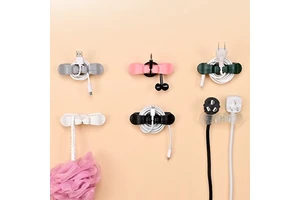 Household Wire Manager Wall Sticker Plastic Storage Wire Plug Holder and Cable Organizer for Kitchen Living Room