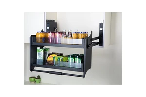 Customized Vertical Pull-Down Lift Basket Cabinet Organizer Modern Wall Kitchen Condiment Shelf Elevator Lifting Pull Cabinets
