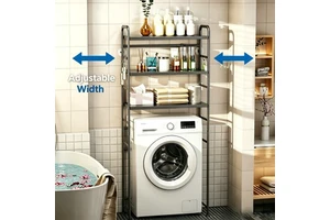 Expandable Over Washer And Dryer Shelves 3 Tiers Laundry Room Storage And Organizer Standing Shelf Metal Bathroom Toilet Rack