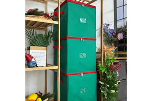 Bauble and Ornament Storage Box - Christmas Decoration Storage Container, 64 Capacity, Durable Fabric, Card Slot
