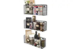 High Quality Metal Wall Mounted Rack Multi Usable Wall Rack Black Color Home Decorative Storage Shelf Wall Hanging Rack