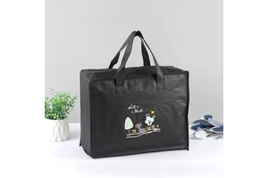 Non-woven Fabric Portable Eco-Friendly Storage Bag with Zipper Steel Wire Custom Logo Printing for Wardrobe Clothing and Bedding