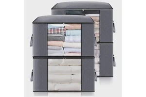 Large Capacity With Reinforced Handle Thick Fabric Clothes Storage Bag Organizer