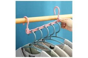 Windproof Coat Rack Space Saving Five Hole Magic Hanger Wardrobe Organization Drying Rack Storage and Hanging Rack
