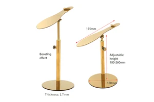 Customized Adjustable Modern Stainless Steel Shoe Display Rack Hanging Design Easy Assembly 1 Shelf 18cm Height Polished Surface