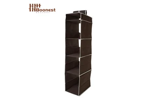 Custom Size Four-Tier Collapsible Hanging Storage Bag for Wardrobe Closet Organizer Non-Woven Fabric Modern Clothing Storage