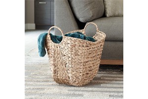 Artificial Water Hyacinth Hand-Woven Storage Basket Hand-Storage Woven Container Baskets Rectangular Eco Friendly Rattan Round
