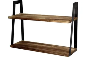 Global Hot Selling Modern Eco-Friendly Double-layer Wooden Wall Mounted Storage Rack