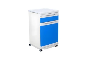 ABS Hospital Bedside Locker With Drawer Wheels Shoe Shelf Medical Furniture For Clinic ICU Home