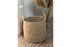 Hot Sale Customized Rattan & Jute Storage Basket Hand Woven Foldable Modern Design Multi-use Best Quality Basket Organizer