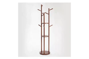 Jiabao Hot Sale Clothes Coat Hanger Standing Space Saving Multi-functional Wooden Coat Racks
