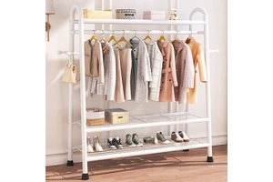 OEM Large Capacity Metal Coat Rack Organizer with Hooks Multifunctional Garment Rack for Bedroom Use for Shoes Storage