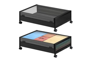 Under the Bed Storage Containers With Wheels Shoe Organizer With Storage Bags Rolling Underbed Storage Containers for Clothes