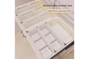 Modern Sustainable Plastic Drawer Divider Storage Box Built-In Retractable Cosmetic Organizer Lipstick Classification Dressing