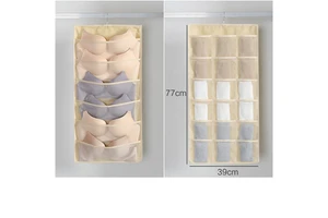 Double-Sided Fabric Underwear Storage Bag Hanging Wardrobe Organizer for Home Student Dormitory Set Underwear Closet Storage