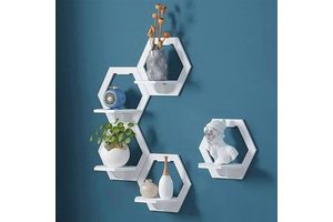 Wall Mounted TV Background Hanger Home Decorative Storage Rack Shelf for Bedroom Bedside Flower Pot Wardrobe for Home